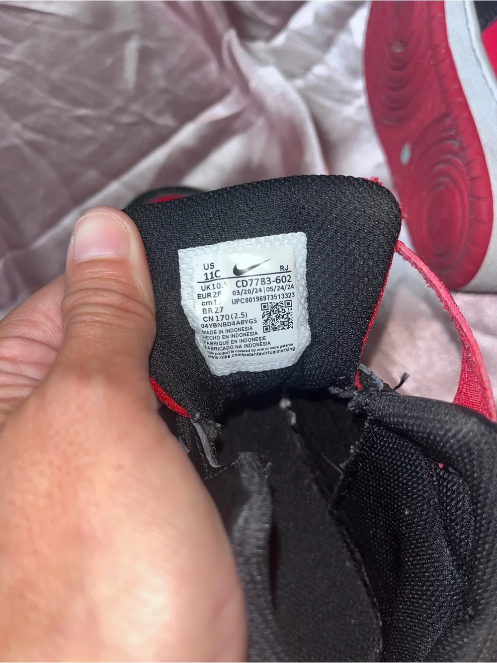 Nike Kids High-Top Sneakers in Red and Black